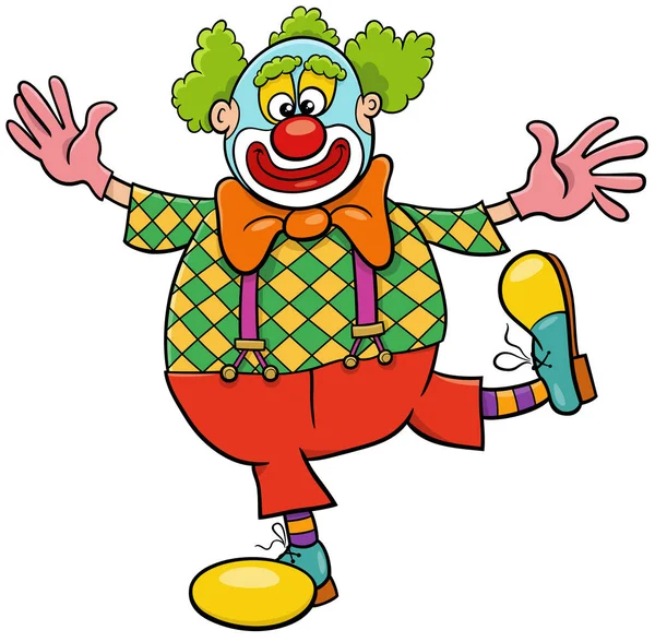 Cartoon Illustratie Van Grappige Clown Komiek Stripfiguur — Stockvector