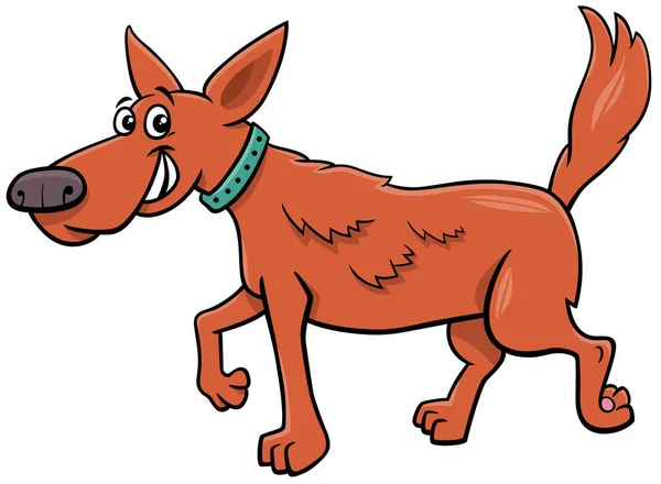Cartoon Illustration Funny Brown Dog Comic Animal Character — Stock Vector