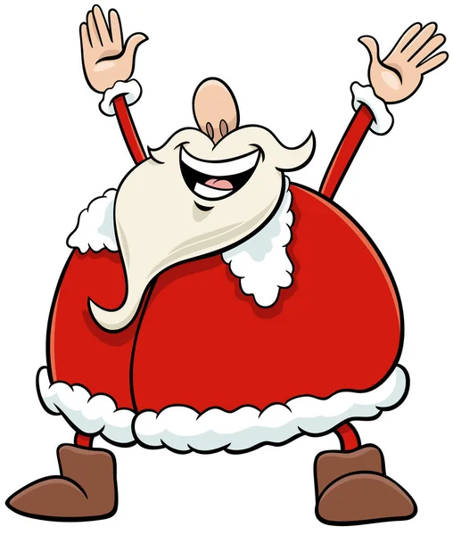 Rajzfilm Illusztráció Boldog Mikulás Karakter Karácsonykor — Stock Vector