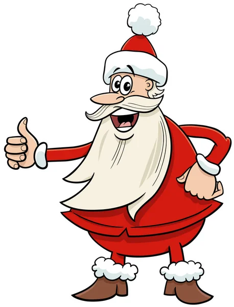 クリスマスの時間に幸せなサンタクロースのキャラクターの漫画イラスト — ストックベクタ