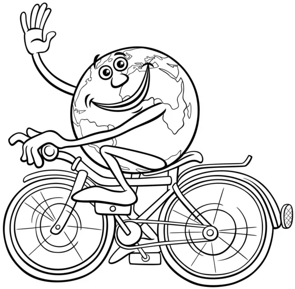 Чорно Біла Карикатура Ілюстрована Велосипедній Доріжці — стоковий вектор