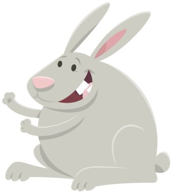 Cartoon illustration of cute rabbit comic animal character