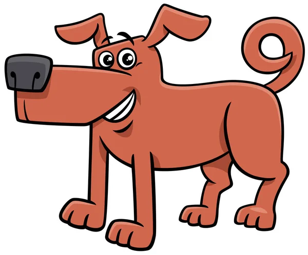 Γελοιογραφία Εικονογράφηση Του Αστείου Καφέ Σκυλί Κωμικό Χαρακτήρα Των Ζώων — Διανυσματικό Αρχείο