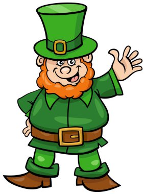 Cartoon illustration of Leprechaun fantasy character on Saint Patrick Day