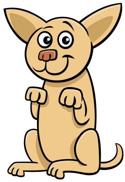 Cartoon Illustration Playful Dog Animal Character Doing Stand Beg Trick — Stock Vector