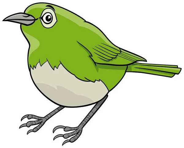 Desenhos Animados Ilustração Engraçado Uguisu Pássaro Personagem Animal — Vetor de Stock
