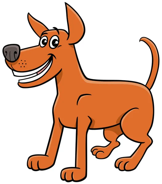 Komik Kahverengi Köpek Çizgi Roman Hayvanı Karakteri Çizimi — Stok Vektör