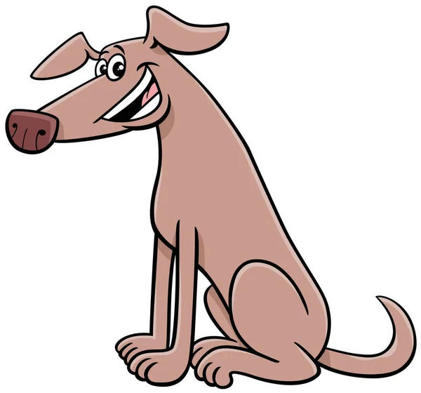 Rajzfilm Illusztrációja Vicces Ülő Kutya Comic Animal Character — Stock Vector