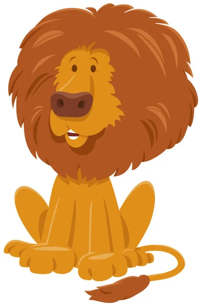 Γελοιογραφία Εικονογράφηση Του Αστείου Αφρικανικού Λιονταριού Άγριο Ζώο Χαρακτήρα — Διανυσματικό Αρχείο