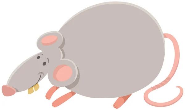 Desenhos Animados Ilustração Engraçado Rato Cinza Personagem Animal — Vetor de Stock