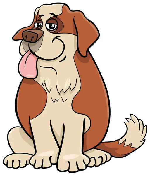 Illustrazione Cartone Animato San Bernardo Personaggio Animale Cane Razza Pura — Vettoriale Stock