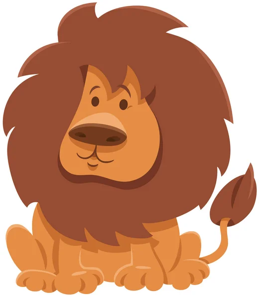 Ilustração Dos Desenhos Animados Caráter Animal Selvagem Leão Africano Engraçado —  Vetores de Stock