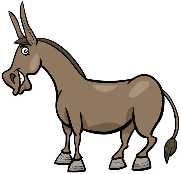 Cartoon Illustration Funny Donkey Farm Animal Character — Stock Vector