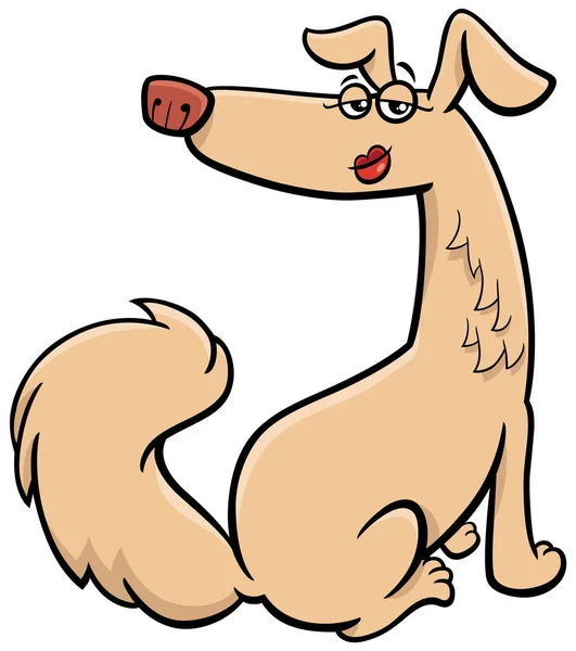 Cartoon Illustration Funny Female Dog Comic Animal Character — Stock Vector