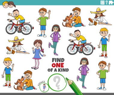 Çocuk ve gençlik karakterlerinin oluşturduğu eğitici aktivitelerden birini gösteren karikatür çizimleri