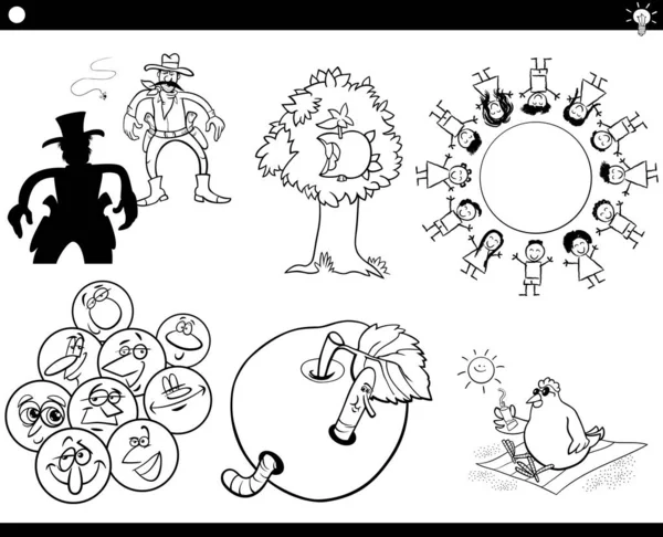 Illustrazione Serie Concetti Cartone Animato Umoristico Metafore Detti Con Personaggi — Vettoriale Stock