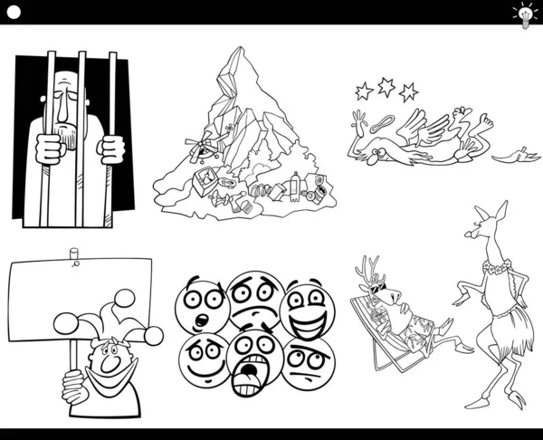 Illustrazione Serie Concetti Cartone Animato Umoristico Metafore Detti Con Personaggi — Vettoriale Stock