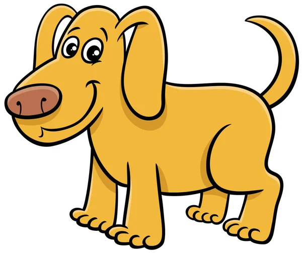有趣的黄色狗漫画动物的漫画插图 — 图库矢量图片