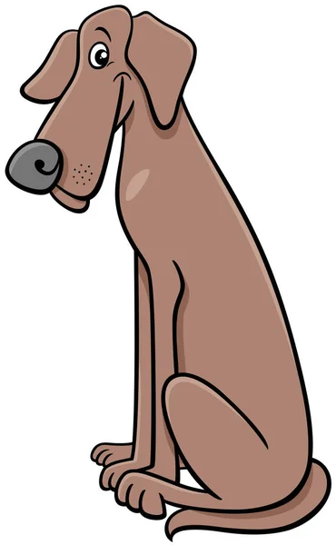 Dibujos Animados Ilustración Sentado Gran Danés Raza Pura Perro Personaje — Archivo Imágenes Vectoriales