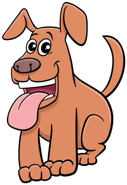 Ilustración Dibujos Animados Happy Brown Dog Comic Animal Character — Vector de stock