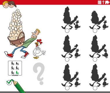 Gölge Eğitimi oyununa doğru resmi bulmanın çizgi film çizimi. Bütün yumurtalarınızı bir sepete koyup