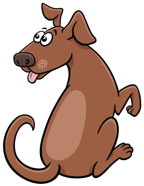 Cartoon Illustration Surprised Brown Dog Comic Animal Character — Stock Vector