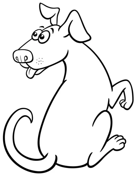 Svart Och Vitt Tecknad Illustration Förvånad Hund Komiska Djur Karaktär — Stock vektor