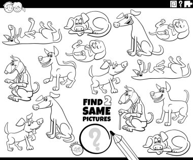 Çizgi romanda, çizgi romanların hayvan karakterleri boyama sayfası ile aynı eğitici iki resmi bulmanın çizimi