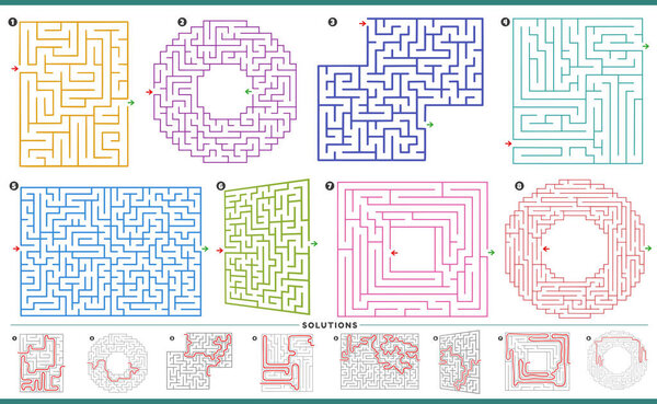 Иллюстрация графиков действий в лабиринте с решениями