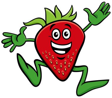 Mutlu çilek çizgi romanı çizimi