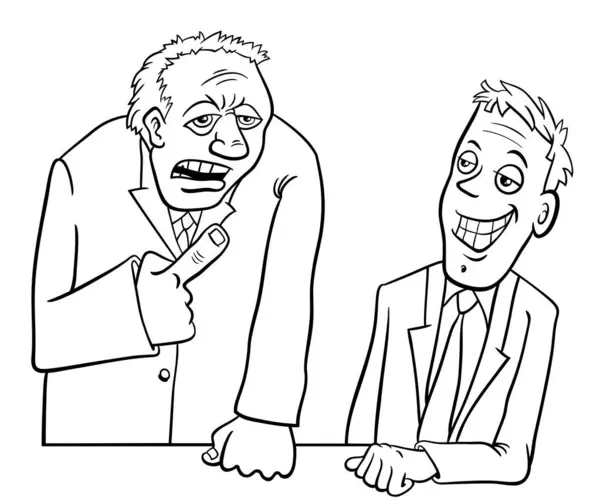 Ilustrasi Kartun Tentang Dua Laki Laki Atau Pengusaha Yang Sedang - Stok Vektor