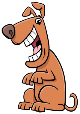 Mutlu Kahverengi Köpek Çizgi Roman Hayvanı Karakteri Çizimi