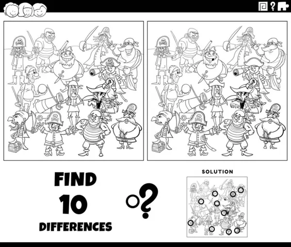 Cartoon Illustration Der Suche Nach Den Unterschieden Zwischen Bildern Lernspiel Stockvektor