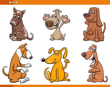 Komik Köpekler ve Köpek Yavruları Çizgi Roman Karakterleri Seti
