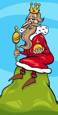 Çizgi film mizahi konsepti tepenin kralının söylediği veya atasözü