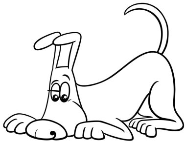 Kahverengi köpek çizgi romanındaki komik hayvan karakterinin çizimi.