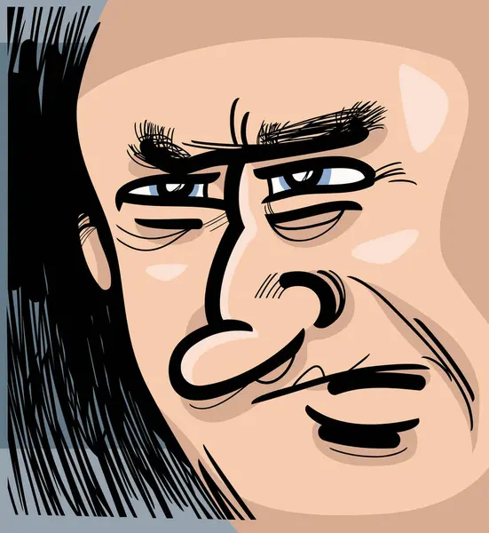 Homme Visage Portrait Caricature Croquis Dessin Dessin Illustration Vecteur En Vente