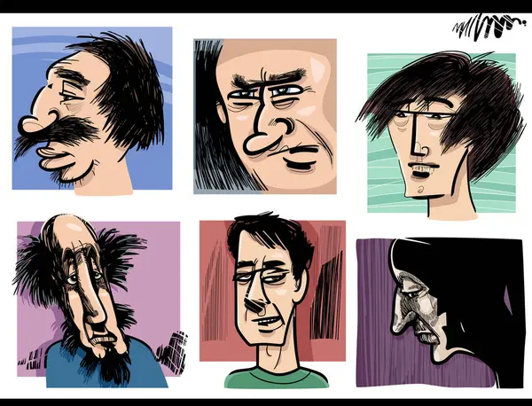 Művészeti Vázlat Rajzfilm Illusztráció Emberek Karakterek Karikatúrák Vagy Rajzok Készlet Vektor Grafikák