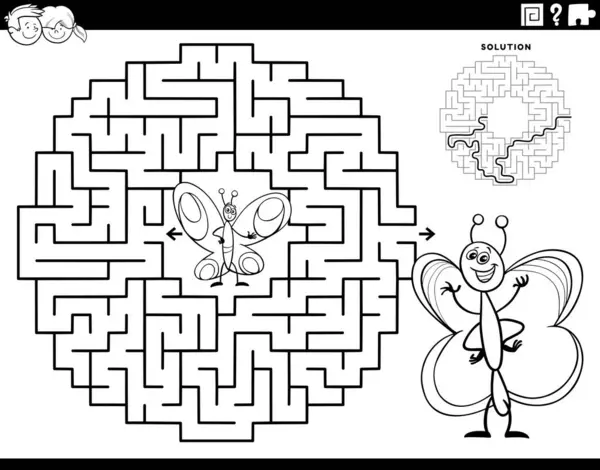 Illustration Dessin Animé Jeu Puzzle Labyrinthe Éducatif Pour Les Enfants Illustration De Stock
