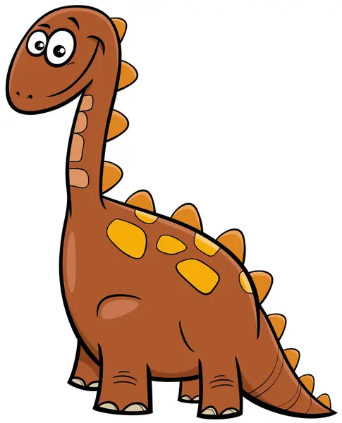 Illustrazione Dei Cartoni Animati Divertente Personaggio Animale Preistorico Dinosauro — Vettoriale Stock