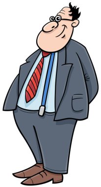 Komik adam ya da işadamı karakter karikatür çizimi