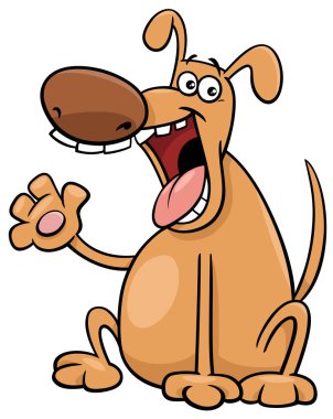 Komik Bej Köpek Çizgi Roman Hayvanı Karakteri Çizimi