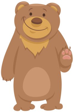 Sevimli ayı hayvan karakter karikatür çizimi