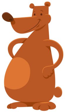 Sevimli boz ayı hayvan karakter karikatür çizimi