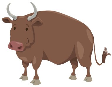 Bull Çiftliği Hayvan Karakterinin Çizgi Film Çizimi