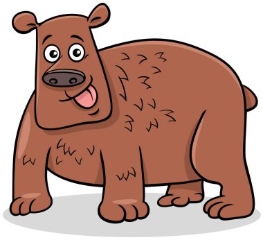 Kahverengi ayı vahşi hayvan karakterinin çizgi film çizimi