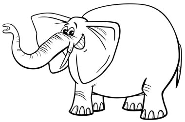 Komik fil çizgi roman karakteri renklendirme sayfası çizimi