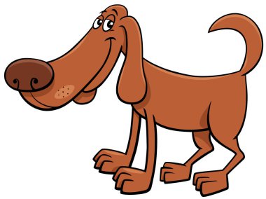 Komik Köpek Hayvan Karakterinin Çizgi Film Çizimi