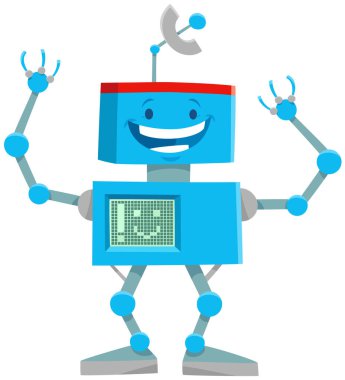 Komik robot ya da android fantezi karakterinin çizimi