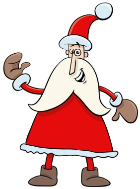 Noel Baba karakterinin Noel zamanı karikatür çizimi